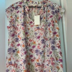 Tamara H Floral Print Women's Top NWT 1X
